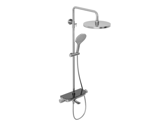 Душевая система Abelsberg Lineara SNS52791CH термостат, полка, д/ванны и душа, глянцевый хром