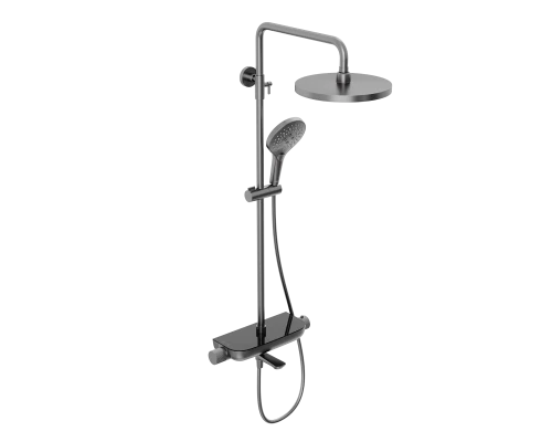Душевая система Abelsberg Lineara SNS52791GM термостат, полка, д/ванны и душа, космическая сталь