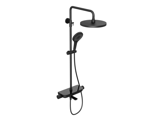 Душевая система Abelsberg Lineara SNS52791MB термостат, полка, д/ванны и душа, вулканический черный