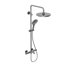 Душевая система Abelsberg Perfecta SNS61102GM с термостатом для ванны и душа, космическая сталь