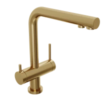 Смеситель для кухни Abelsberg Pura UVF70929BG с возможностью подключения фильтра для воды, цвет королевское золото, PVD покрытие