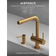 Смеситель д/кухни Abelsberg Pura UVF70929BG с фильтром д/воды, цвет королевское золото