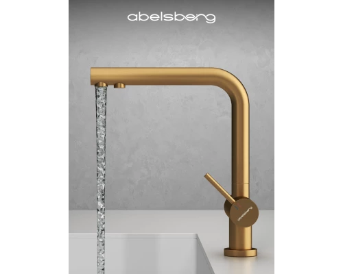 Смеситель д/кухни Abelsberg Pura UVF70929BG с фильтром д/воды, цвет королевское золото