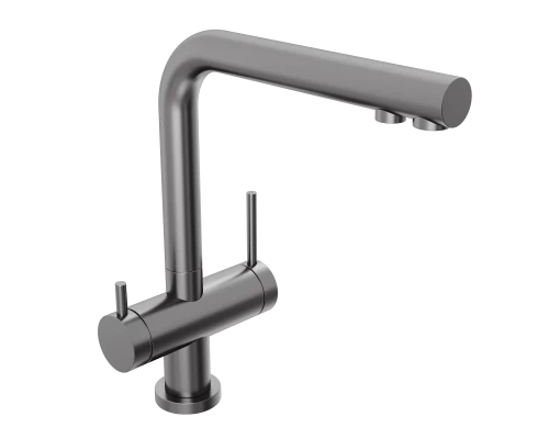 Смеситель д/кухни Abelsberg Pura UVF70929GM с фильтром д/воды, цвет космическая сталь