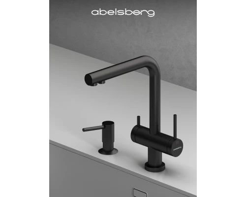 Смеситель д/кухни Abelsberg Pura UVF70929MB с фильтром д/воды, вулканический черный