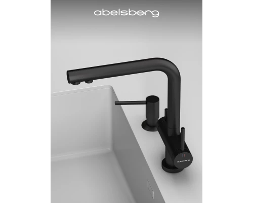 Смеситель д/кухни Abelsberg Pura UVF70929MB с фильтром д/воды, вулканический черный