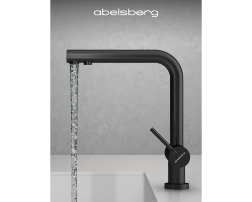 Смеситель д/кухни Abelsberg Pura UVF70929MB с фильтром д/воды, вулканический черный