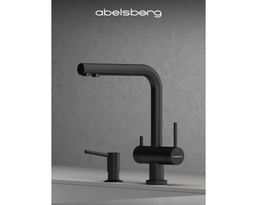 Смеситель д/кухни Abelsberg Pura UVF70929MB с фильтром д/воды, вулканический черный