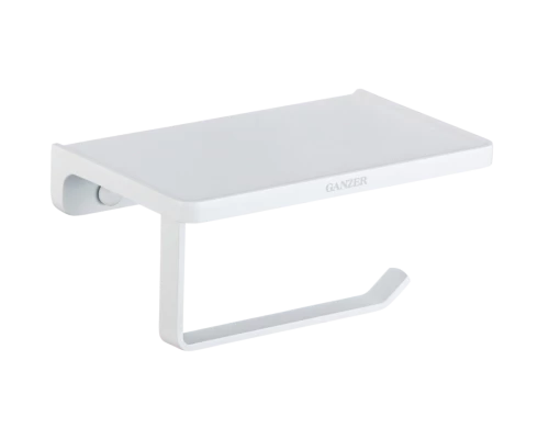 Держатель для туалетной бумаги с полкой Ganzer GZ88034-F белый