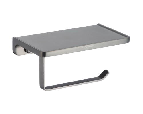Держатель для туалетной бумаги с полкой Ganzer GZ88034-Q графит