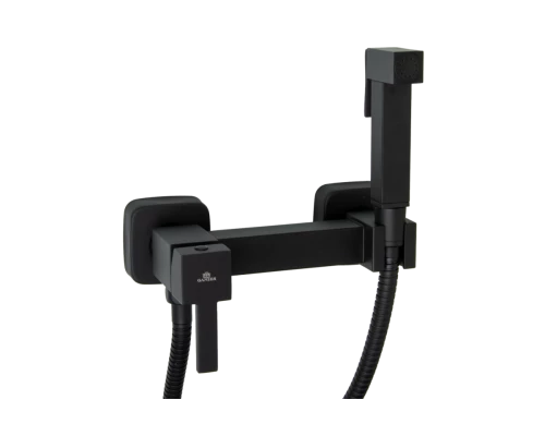 Смеситель комплект для гигиенического душа Ganzer GZ12201-C Set черный