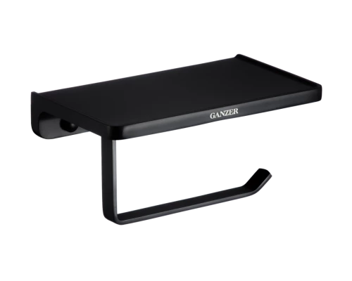 Держатель для туалетной бумаги с полкой Ganzer GZ88034-C черный