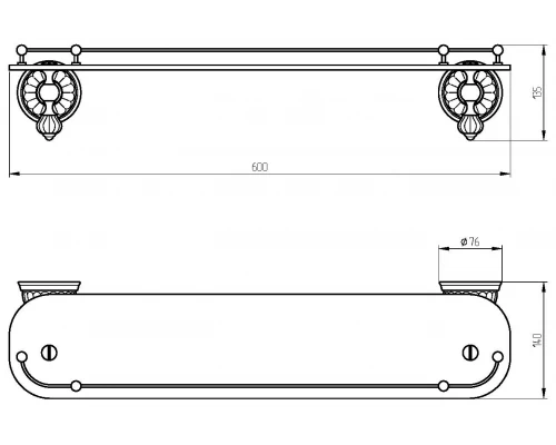 Полка Migliore Olivia ML.OLV-60.620 с галереей