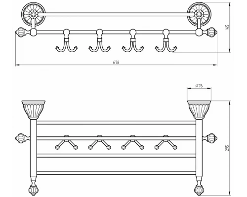 Полка-держатель для полотенец Migliore Olivia ML.OLV-60.629