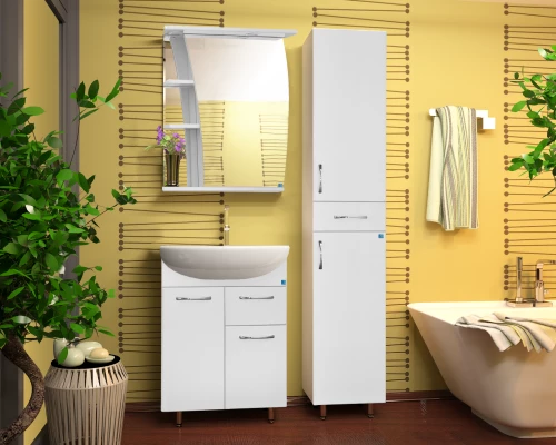 Тумба под раковину Style Line Эко Стандарт №11 61 ЛС-00000101, 61 см, напольная, белая