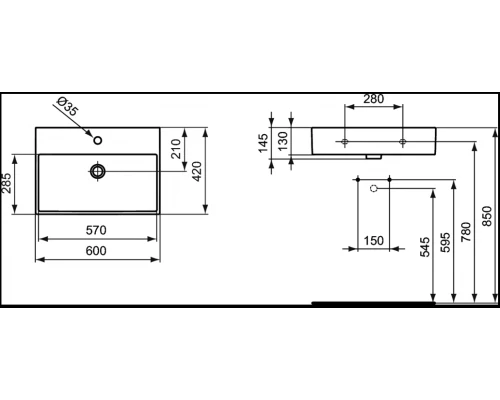 Раковина Ideal Standard Strada K077801 60 см