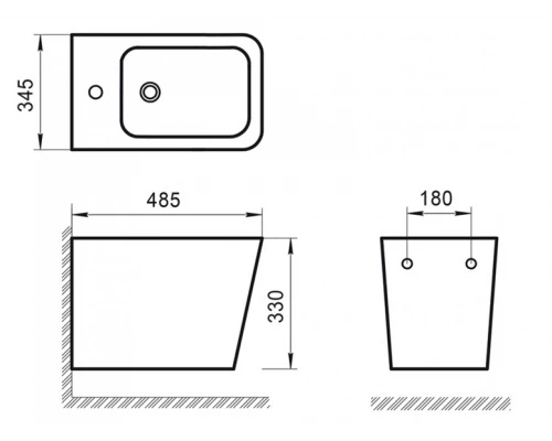 Биде BelBagno подвесное ARDENTE-R с крепежом BB0520BH