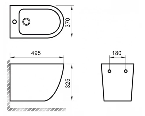 Биде подвесное BelBagno SFERA-R, с крепежом BB046BH