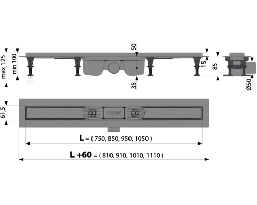 Душевой лоток AlcaPlast APZ12-950 Optimal