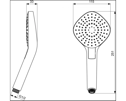 Душевая лейка Ideal Standard Idealrain, B2232AA 110 мм