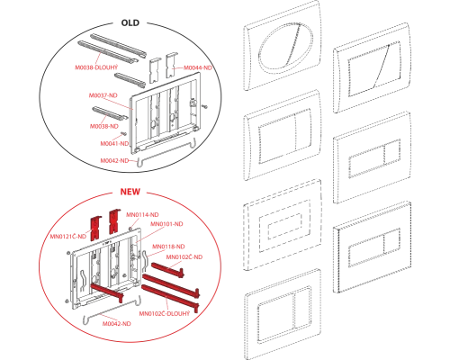 Клавиша смыва AlcaPlast M75, золото