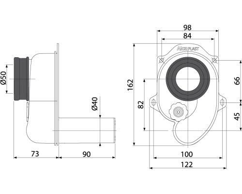 Сифон Alcaplast A45B для писсуара