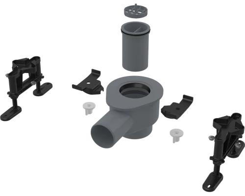 Cифон  для водоотведения в душевых на уровне пола AlcaPlast APZ-S12 DN50 и комплект регулируемых ног