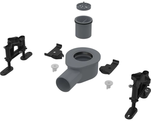 Cифон низкий для водоотведения в душевых на уровне пола AlcaPlast APZ-S9 DN50 и комплект регулируемых ног