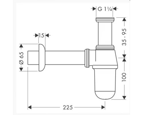Сифон для раковины Hansgrohe 52053000, хром, диаметр 32