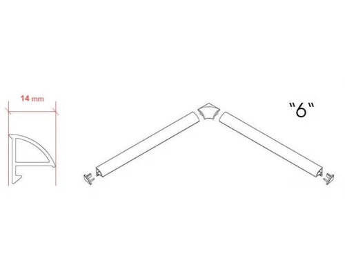 Набор Ravak для планки тип 6, 2 заглушки + 2 угловых соединения, B440000001