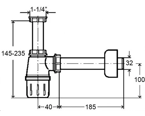 Сифон для раковины Viega Eleganta V2 108694, белый, ø32