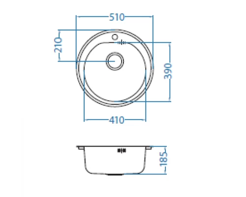 Мойка кухонная Alveus FORM 30 SAT-90 510 x 185 1116756