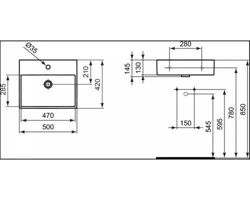 Раковина Ideal Standard Strada K077701 50 см
