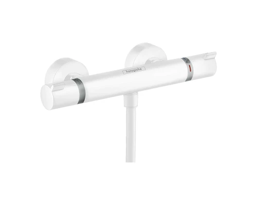 Смеситель для душа Hansgrohe Ecostat Comfort, термостатический, белый матовый, 13116700