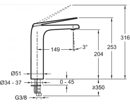 Смеситель Jacob Delafon Avid E97347-ND-CP для раковины высокий