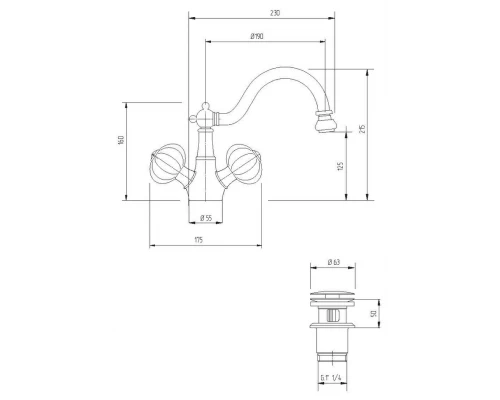 Cмеситель Migliore Olivia ML.OLV-5844 для биде