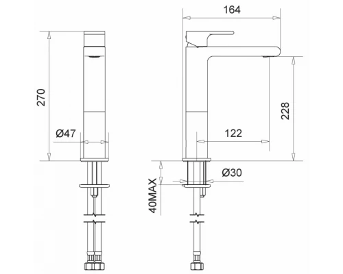 Смеситель Migliore Tenesi 25416 для раковины, высокий, хром