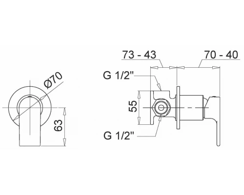 Смеситель Migliore Tenesi 25420 скрытого монтажа, для душа, хром