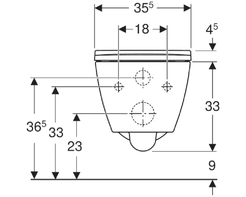Подвесной безободковый унитаз Geberit Smyle Square Rimfree, крышка микролифт, 500.683.00.2