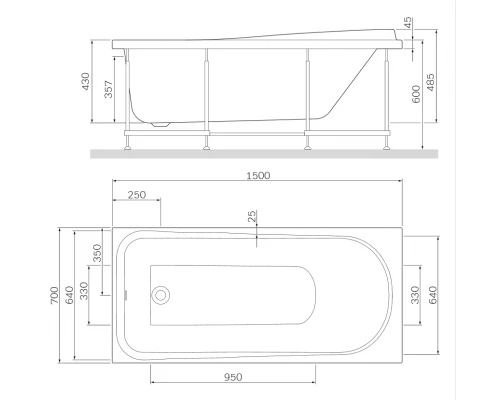 Акриловая ванна Am.Pm Like 150x70 W80A-150-070W-A