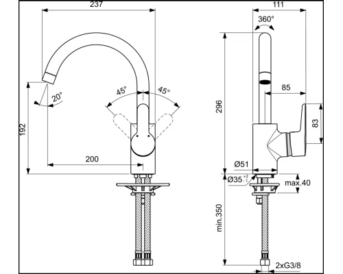 Смеситель Ideal Standard Connect Blue B9932AA для кухни