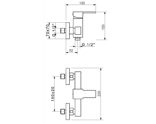 Смеситель Migliore Kvant 18774 для душа, хром