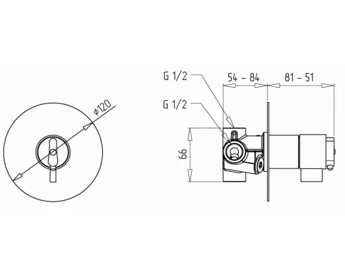 Смеситель-термостат Migliore Fortis, 18672 с внутренней частью для душа, хром