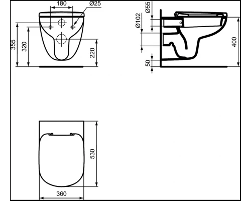 Подвесной унитаз Ideal Standard Tempo T331101