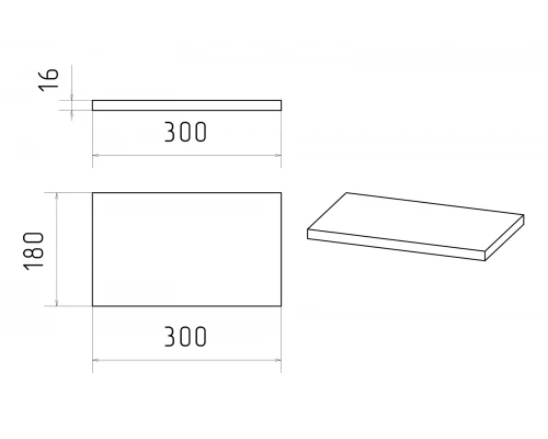 Полка Brevita Rock - 30 для каркаса (светло-серая)