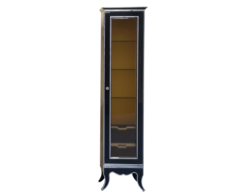 Шкаф - пенал Misty Анжелика - Пенал 40 прав. черный с серебром Л-Анж05040-421П