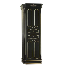 Шкаф - пенал Misty Астория Gold 60 черный глянец Л-Асг05060-0218