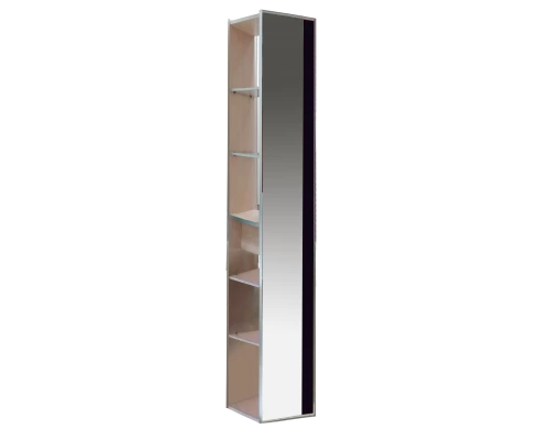 Шкаф - пенал Misty Джулия 30 зеркальный черный Л-Джу05030-0214