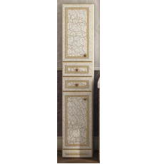 Шкаф - пенал Misty Fresko 35 L с 2-мя ящиками белый патина Л-Фре05035-01172ЯЛ