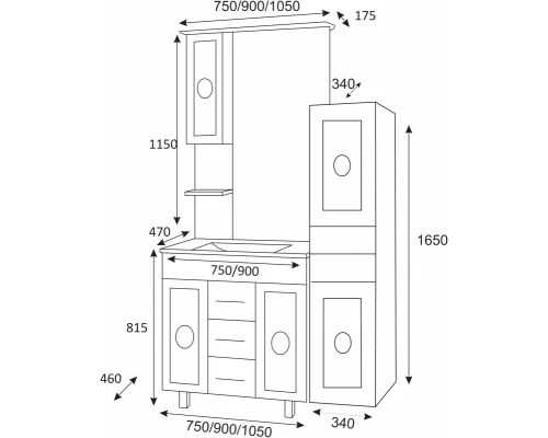 Шкаф - пенал Misty Леонардо 35 L Л-Лео05035-235Л